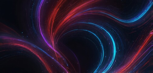 Wall Mural - Abstract blue and purple and red dynamic background.Futuristic vivd neon swirl lines. Light effect