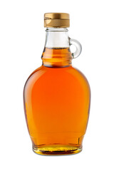 Wall Mural - Maple syrup in glass cruet, typical Canadian sweet syrup, isolated on white with clipping path included