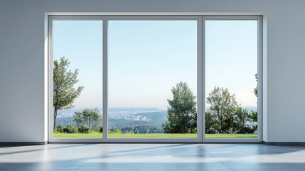 Leinwandbilder - Aluminum profile for windows and doors manufacturing, PVC window or door profile