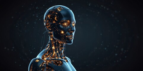 Wall Mural - artificial intelligence. technology web background. virtual concept