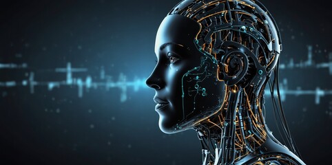 Wall Mural - artificial intelligence. technology web background. virtual concept