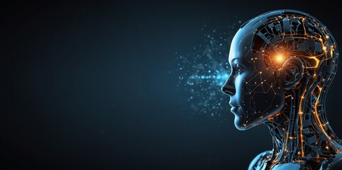 Wall Mural - artificial intelligence. technology web background. virtual concept