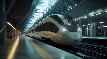 Poster - Modern high speed train at metro station