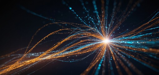 Wall Mural - fibre optics carrying data through the internet