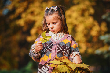 Wall Mural - Portrait of a child in autumn 