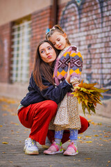 Wall Mural -  portrait of a woman with her child in romania 