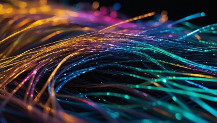 Wall Mural - internet technology fiber optic background