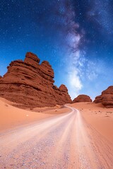 Wall Mural - photograph of the milkyway core near the teide volcano, tenerife, spain
