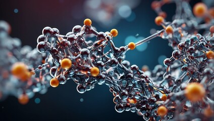 Wall Mural - Molecular structure, ideal for illustrating advanced science concepts
