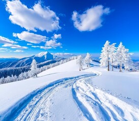 The winter woods are full of dairy Star Trek scenes. Dramatic and picturesque scenery. Carpathian region, Ukraine, European.