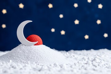 Wall Mural - the moon shines over clouded skies as stars gleam in the distance
