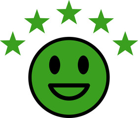 Customer experience vector icon. 1 to 5 star satisfaction rating vector icon sign, work experience symbol.