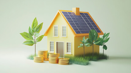 Poster - An illustrative concept of solar energy as a cost, effective and money, saving alternative for reducing electricity bills, highlighting the financial benefits of sustainable power solutions