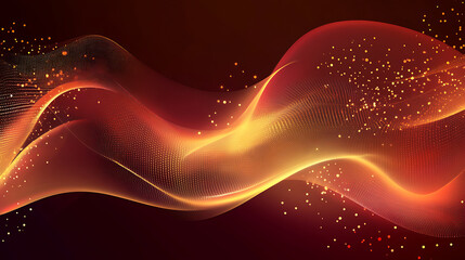 Leinwandbilder - Abstract digital background with flowing dots and waves, creating an elegant wave design for technology or science themes