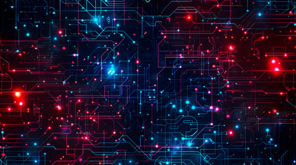 Wall Mural - Futuristic Digital Electric Tech Circuit Board Pattern Background