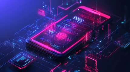Leinwandbilder - An illustration showcasing the concept of App Modernization, symbolizing the transformation of legacy applications into newer, more efficient versions for better performance and growth