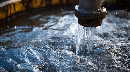 Poster - Clean water drilling construction of artesian wells with drilling mud discharge