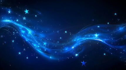 Poster - Dark blue background with stars and stripes, suitable for patriotic events or themes