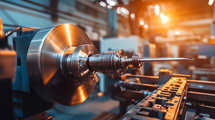 Poster - Modern cnc milling machine in action Illustrating the precision and efficiency of contemporary metalworking