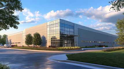 Fototapete - modern data center building exterior architecture photography