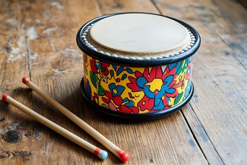 Wall Mural - toy drum and sticks