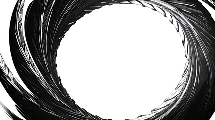 Poster - Tire track circle frame, Digital vector illustration, Automotive background elements set for poster, print, brochure and brochure design, in black and white style