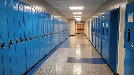 Poster - blue school lockers