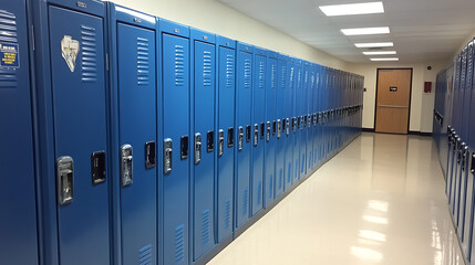 Poster - blue school lockers
