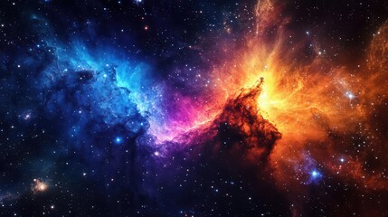 Wall Mural - stunning cosmic landscape featuring a vast galaxy with swirling nebulae and sparkling stars, creatin