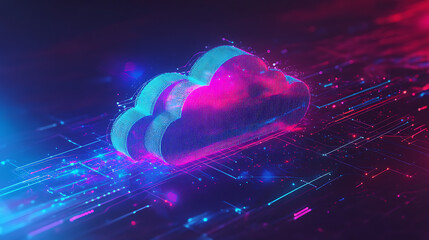 Aufkleber - hybrid cloud integration architecture in data center seamless onpremises and cloud infrastructure ai visualization