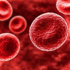 Close-up of red blood cells in a microscopic view.