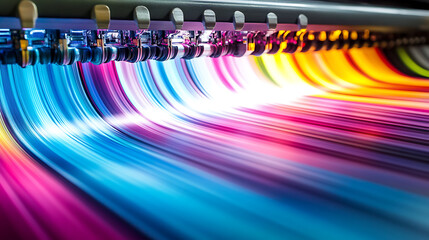 Fototapete - office or professional plotter lag format photocopier or printer with color ribbons for high quality printing services