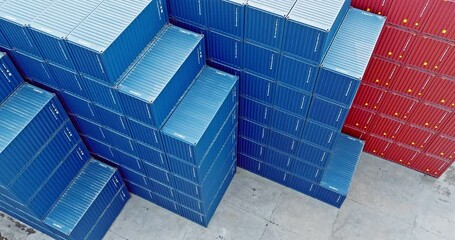 Aufkleber - Stacked containers at the port