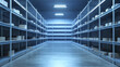 © BURINKUL - Warehouse with empty shelves due to demand, demand, supply shortage