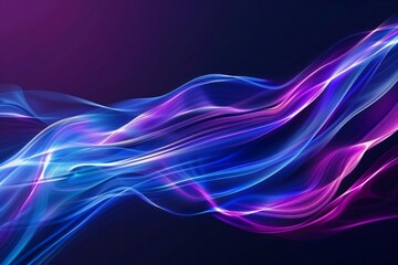 Canvas Print - a dynamic drapery background with flowing abstract shapes, vibrant gradients of blue and purple, sof