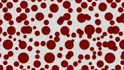 Vibrant seamless large texture featuring red polka dots on a clean white background with circular patterns. Perfect for versatile uses in textile, packaging, postcards, wallpaper, banners, holiday cra