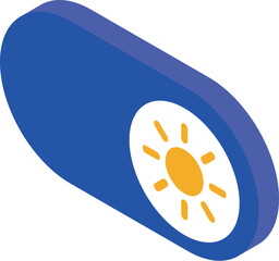 Poster - Sun icon on toggle switch representing light setting, depicted in a vibrant isometric view