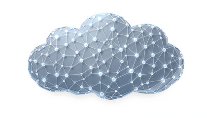 Wall Mural - 3d illustration, concept image. embossed mesh representing internet connections in cloud computing i