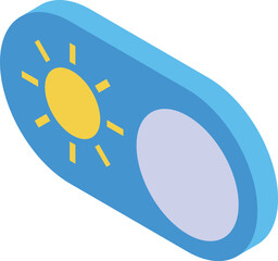 Poster - Sun mode toggle button activating summer or daytime settings, changing from moon to sun