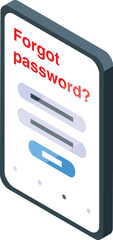 Wall Mural - phone displaying forgot password page requesting login information for account recovery