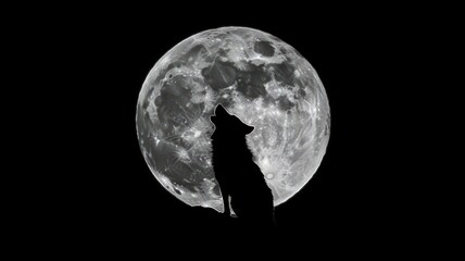 wolf howling at full moon created with generative ai