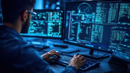 Cybersecurity Analyst Monitoring Network Security