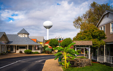 Wall Mural - Osage Beach Landmark Buildings in the Historic District on the Main Street near the Lake of the Ozarks in Camden and Miller Counties in Missouri, USA