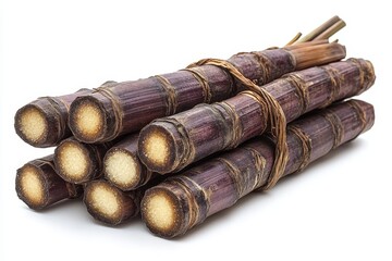 Flowing sugar cane plants isolated on transparent background