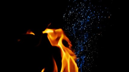 Poster - burning background fireblack fire flames black light hot burn design abstract heat texture red smoke