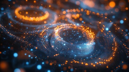 Wall Mural - abstract digital art with swirling lights