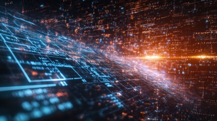 Wall Mural - abstract digital cyberspace