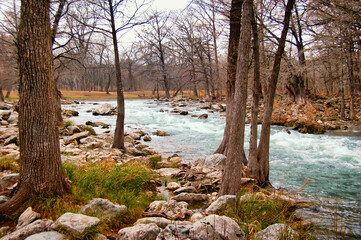 Wall Mural - Texas River Scene in the Fall