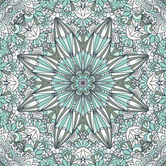 Wall Mural - ОсновныеAbstract seamless pattern tribal background. Mandala geometric print. Vector medallion ethnic art style design in pastel colors RGB