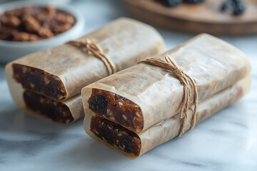 Wall Mural - homemade energy bars wrapped in compostable paper.